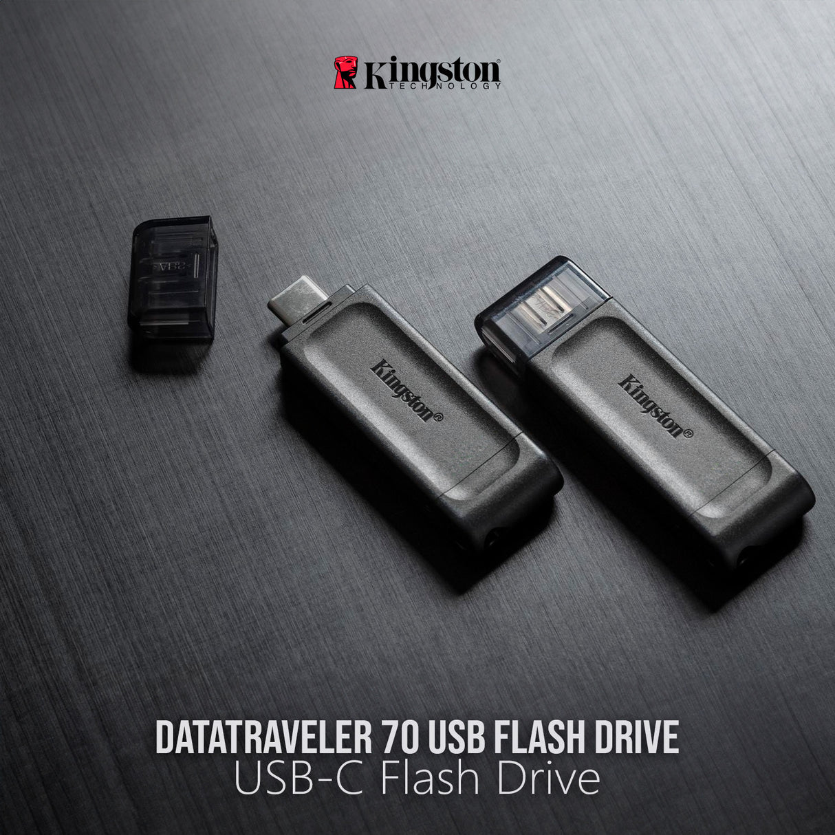 Kingston DataTraveler 70 USB 3.2 Flash Drive with Lightweight Design (64GB, Black, 5-Pack) Bundle