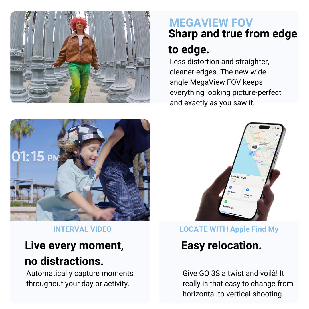 Insta360 GO 3S Action Camera (128GB, Arctic White) with Lens Guard and 128GB Memory Card Bundle
