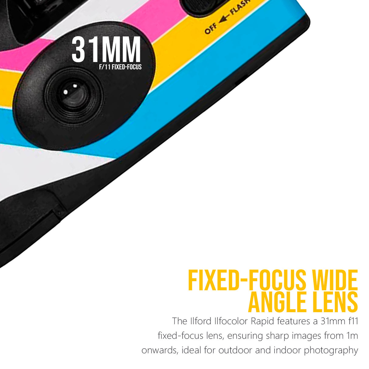 Ilford Ilfocolor Rapid Half Frame Single-Use Camera with 31mm Lens (Black, 2-Pack) Bundle