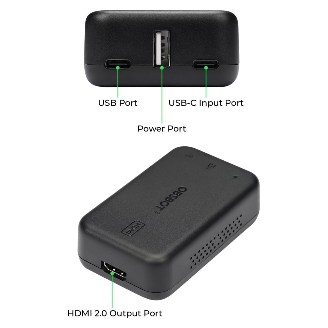 OBSBOT UVC to HDMI 2nd Gen Low Latency Adapter with Decoding Solution (Black)