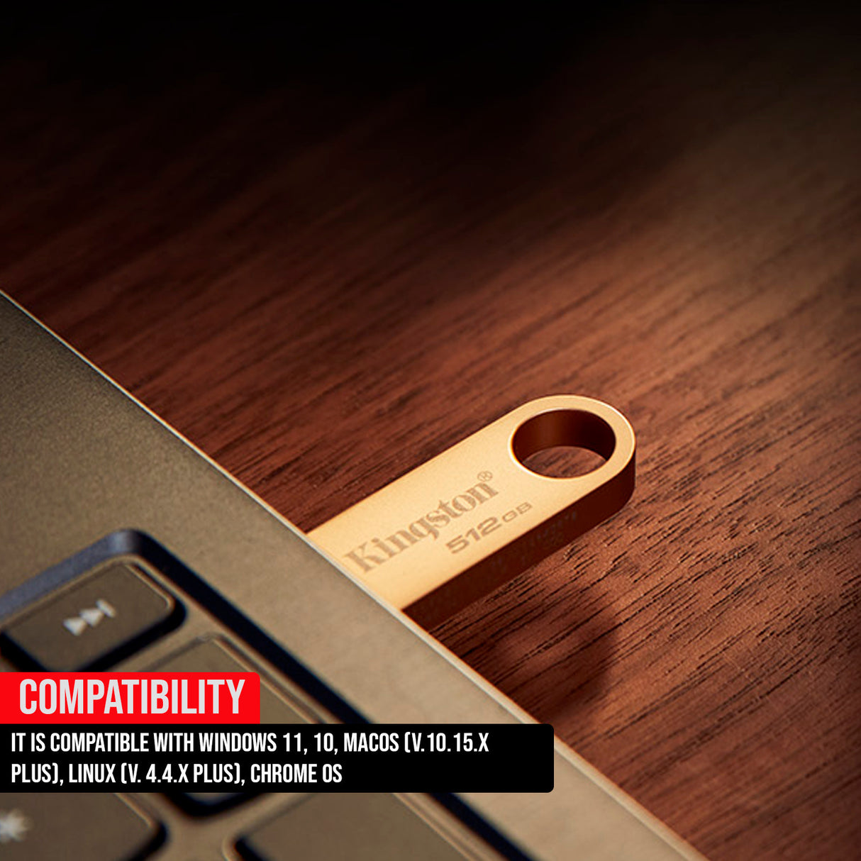 Kingston DataTraveler SE9 G3 USB 3.2 220MBPS Read Speed Flash Drive (5-Pack) and Keyring Set Bundle