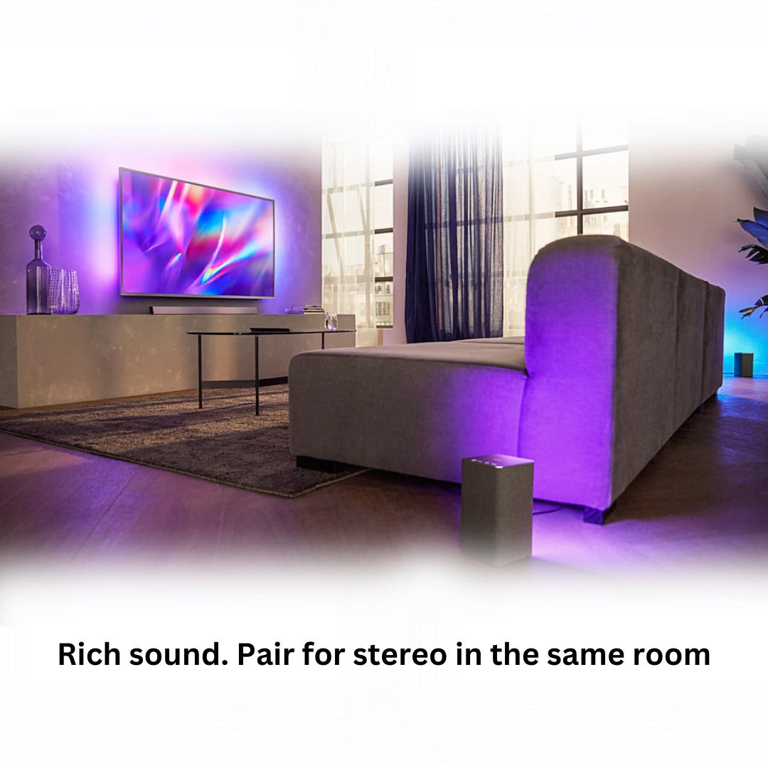 Philips Audio W6205 Wireless Home Speaker with Philips H9505BK Over-Ear Wireless Headphones Bundle