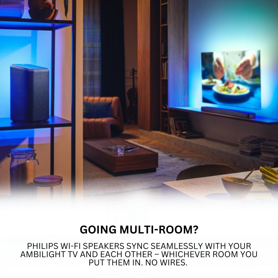 Philips S7807 Wireless Bluetooth Speaker with Philips H9505BK Over-Ear Wireless Headphones Bundle