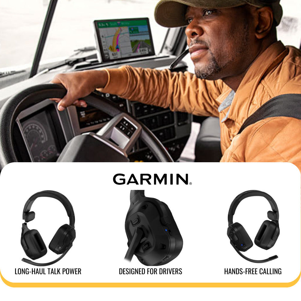 Garmin dezl Ergonomic Headset 210 for Truckers with LED Flashlight (Black, 2-In-1 Edition) Bundle