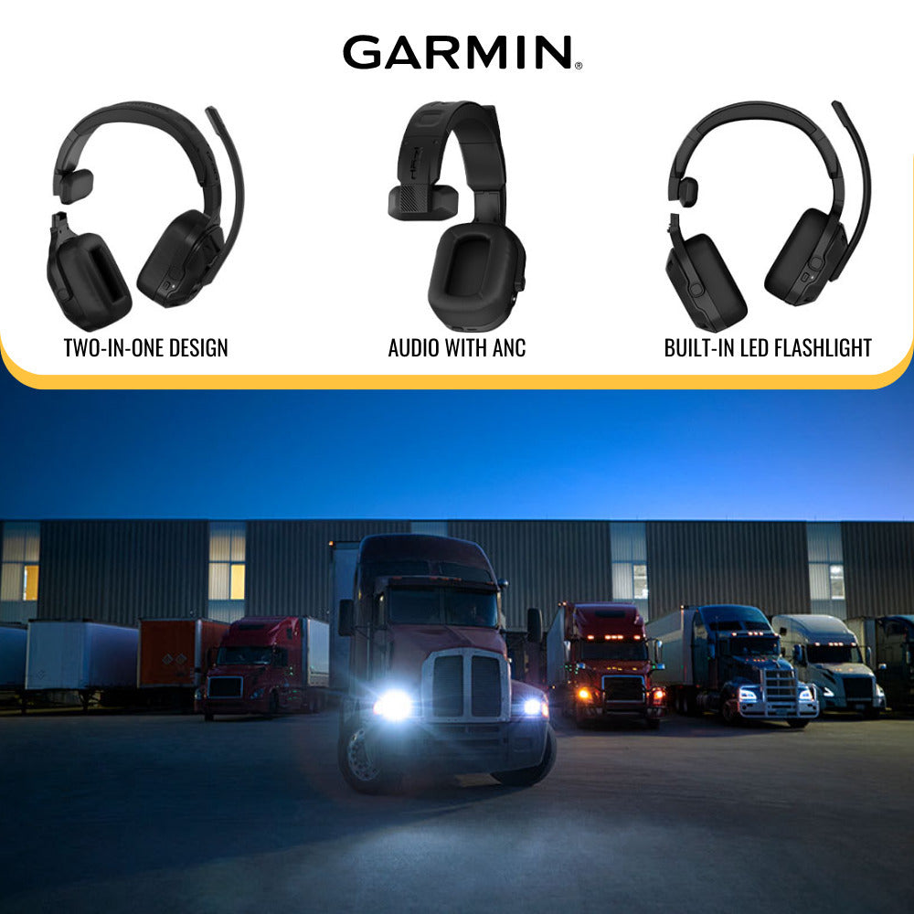 Garmin dezl Ergonomic Headset 210 for Truckers with LED Flashlight (Black, 2-In-1 Edition) Bundle