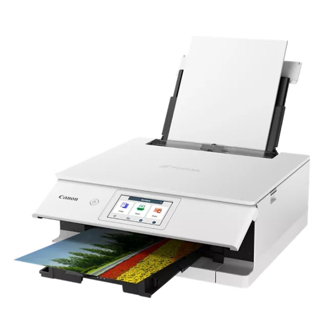 Canon PIXMA TS8820 Wireless 3-In-1 Home Printer with 4.3-Inch Color LCD Touchscreen (White)