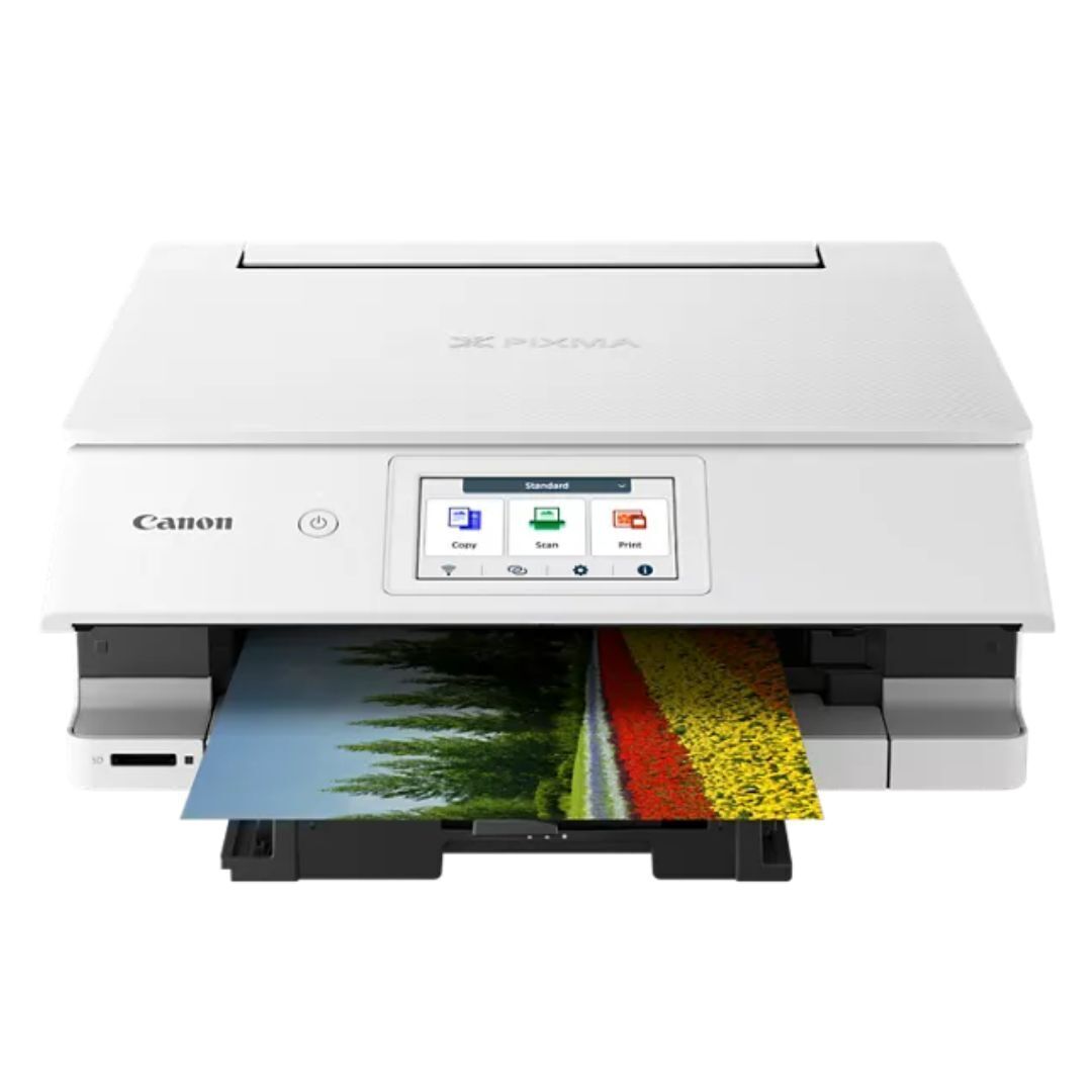 Canon PIXMA TS8820 Wireless 3-In-1 Home Printer with 4.3-Inch Color LCD Touchscreen (White)