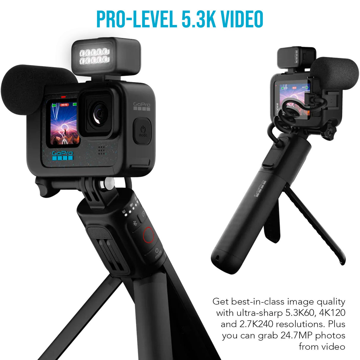 GoPro HERO12 Black Creator Edition All-In-One Camera for Vloggers and Creators with LED Lighting