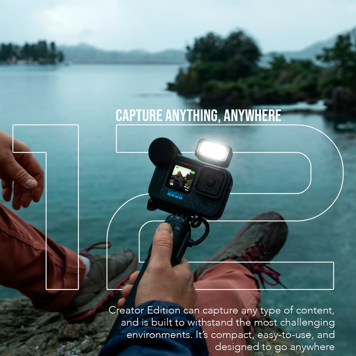 GoPro HERO12 Black Creator Edition All-In-One Camera for Vloggers and Creators with LED Lighting