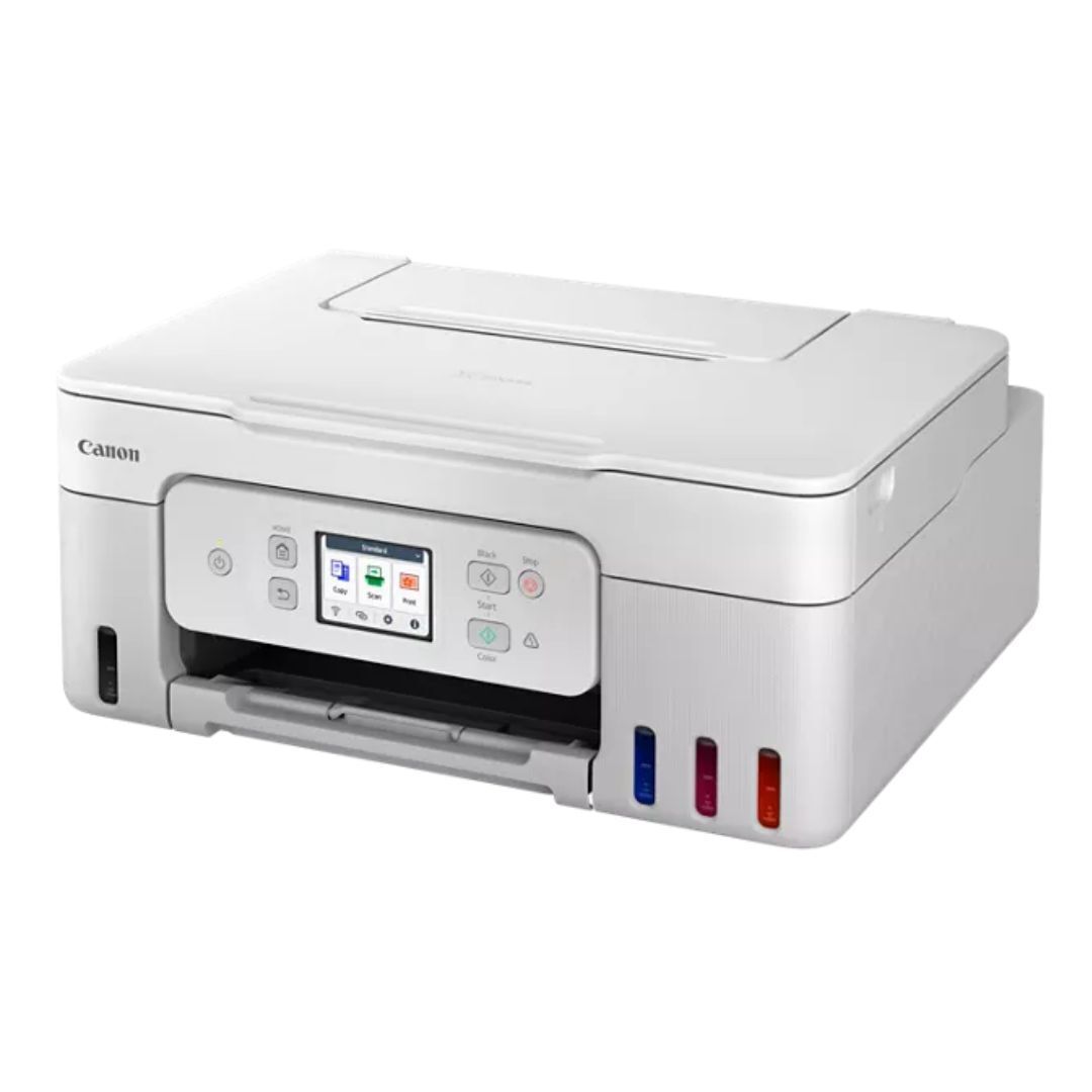Canon MegaTank PIXMA G3290 Wireless 3-In-1 Printer with 100-Sheet Rear Paper Tray (White)