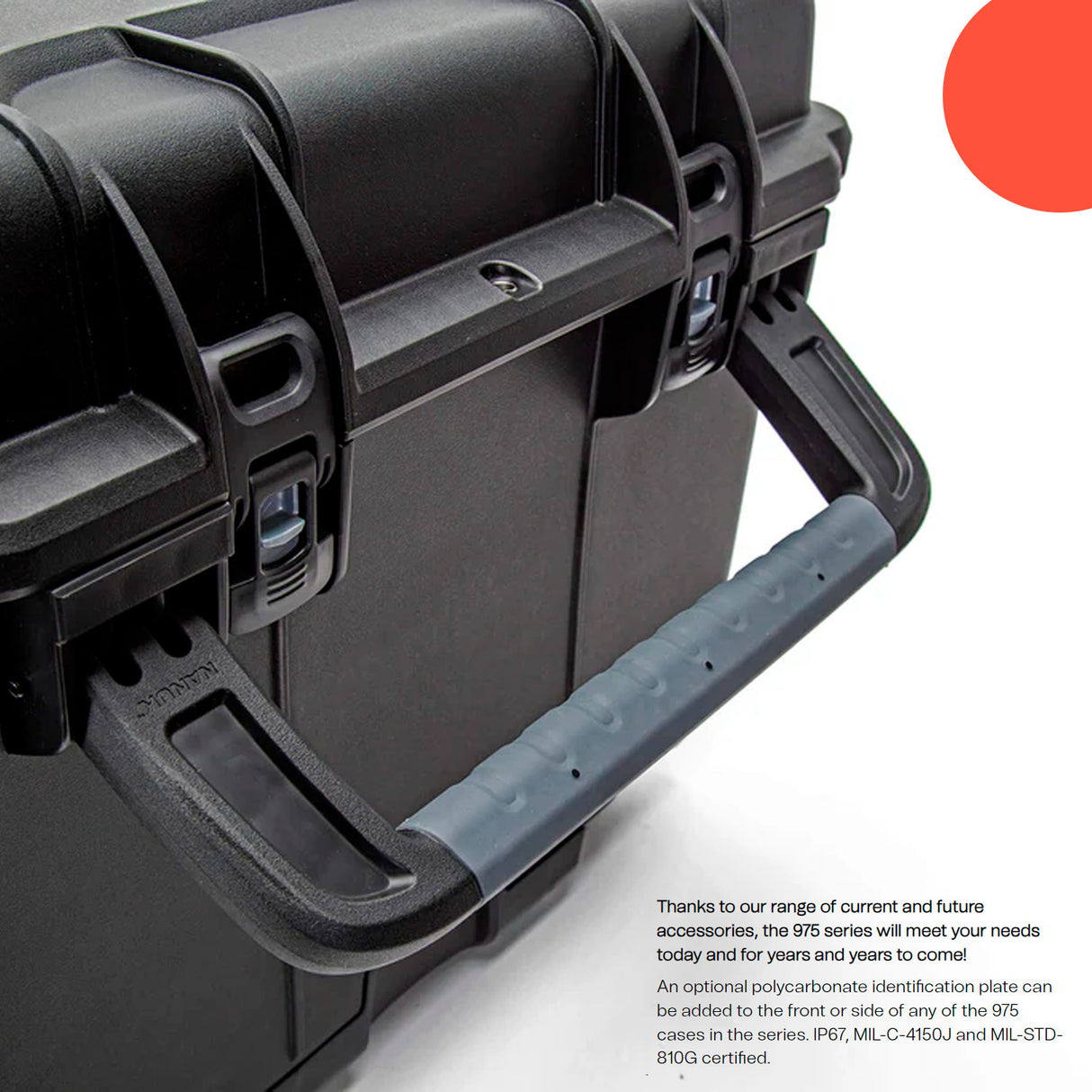 Nanuk 975 85.78L Storage Wheeled Hard Case (Black) with Wheel Caster Kit and 225 Hard Case Bundle