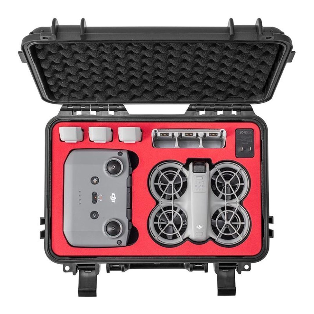 STARTRC Waterproof Hard Carrying Case for DJI Neo Fly More Combo (Black and Red)