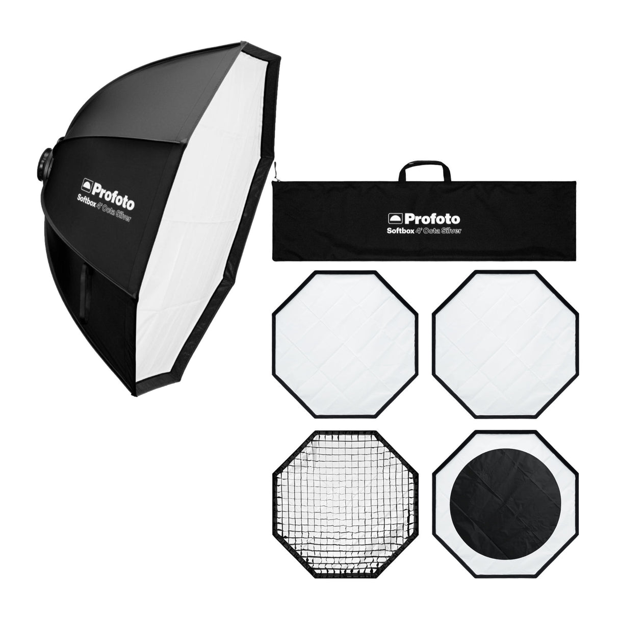 Profoto Softbox 4-Feet Octa with 1 F-Stop Diffuser (Silver) with Softgrid 4-Feet Octa Bundle