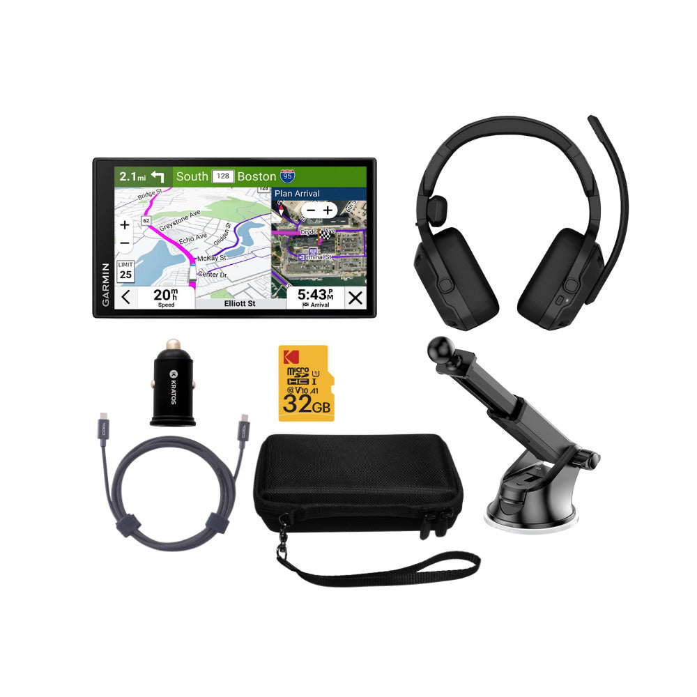 Garmin dezl Ergonomic Headset 210 for Truckers with LED Flashlight (Black, 2-In-1 Edition) Bundle