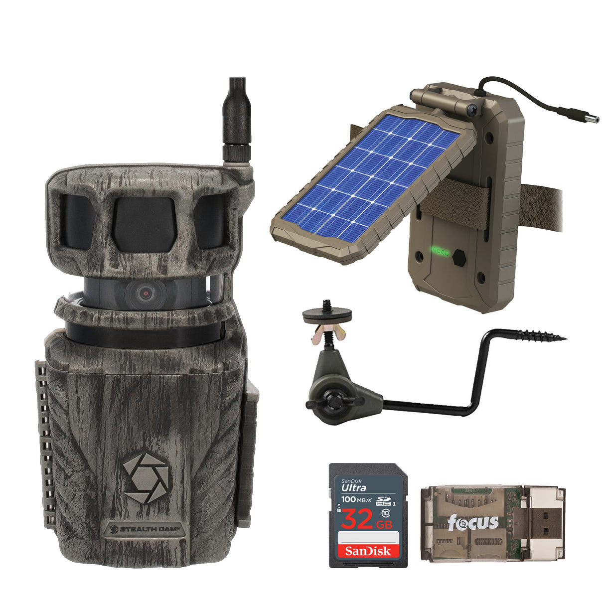 Stealth Cam Revolver 36MP 360-Degree Cellular Trail Camera with 1/4-Inch Threaded Mount Bundle