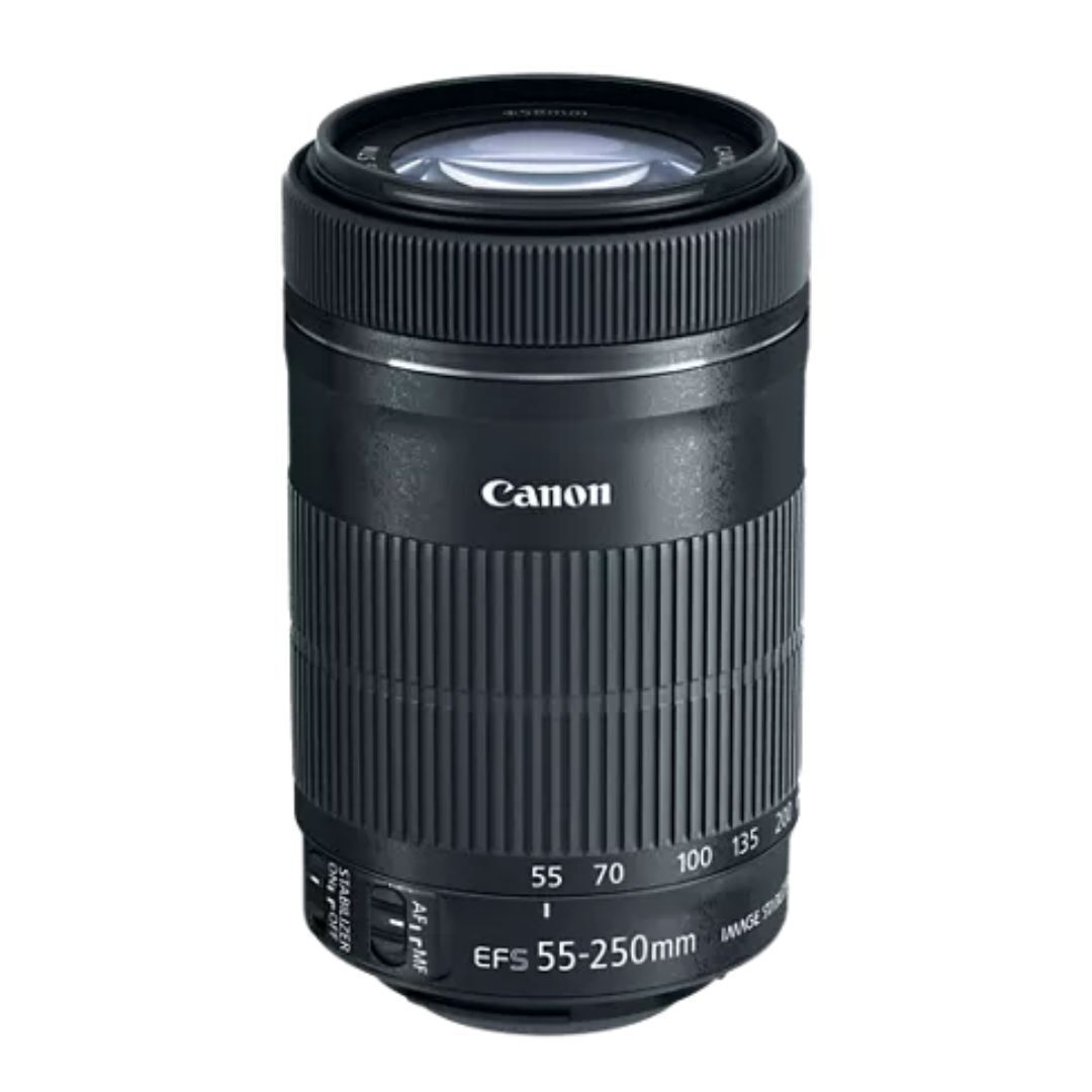 Canon EF-S 55-250mm F4-5.6 IS STM Telephoto Zoom Lens with 58mm Filter (Black, Refurbished)