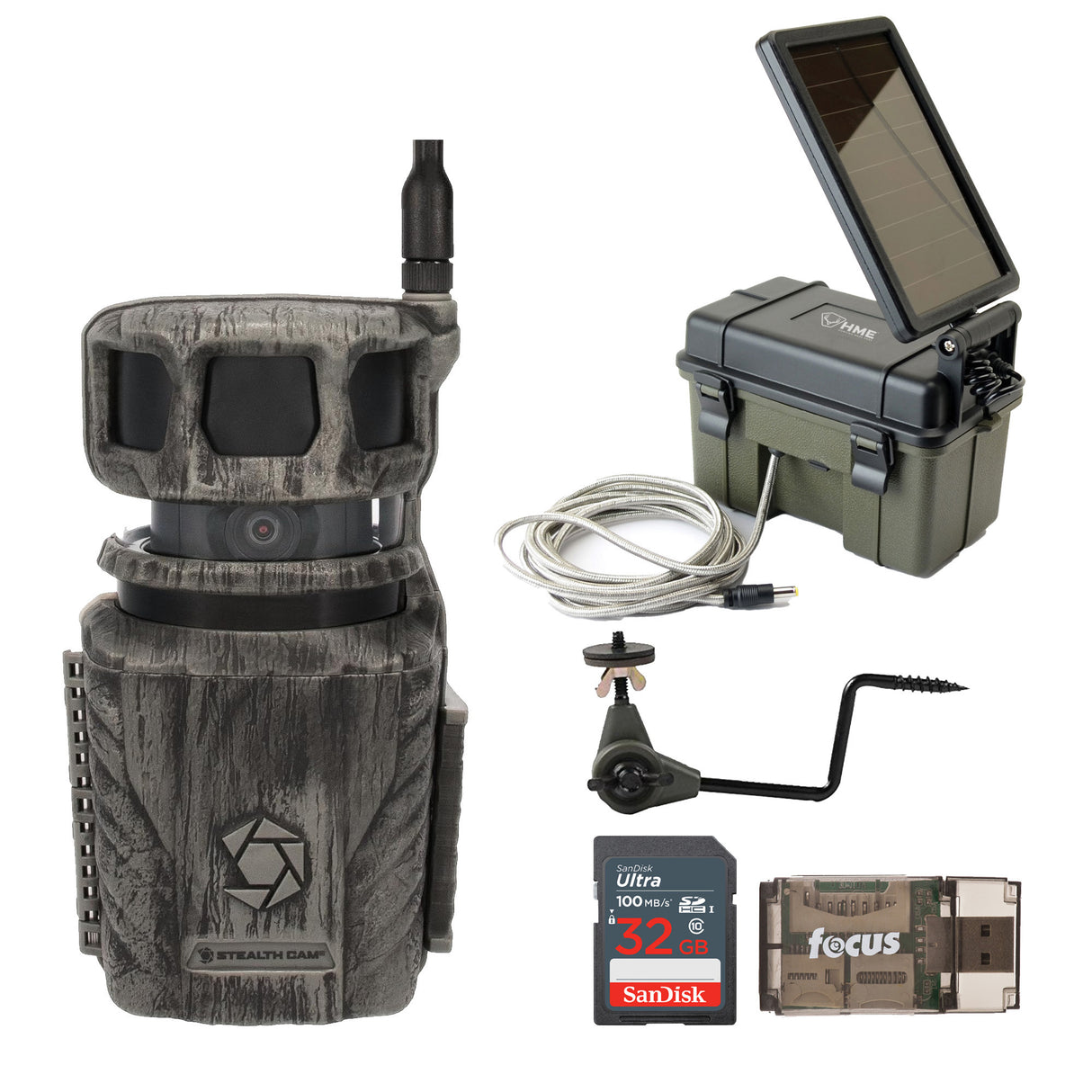Stealth Cam Revolver 36MP 360-Degree Cellular Trail Camera with 1/4-Inch Threaded Mount Bundle