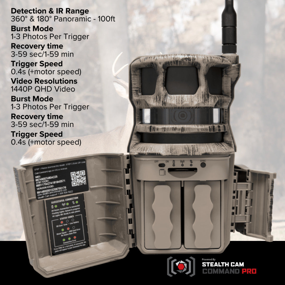 Stealth Cam Revolver 40MP Pro 360-Degree Cellular Trail Camera with 1/4-Inch Threaded Mount Bundle