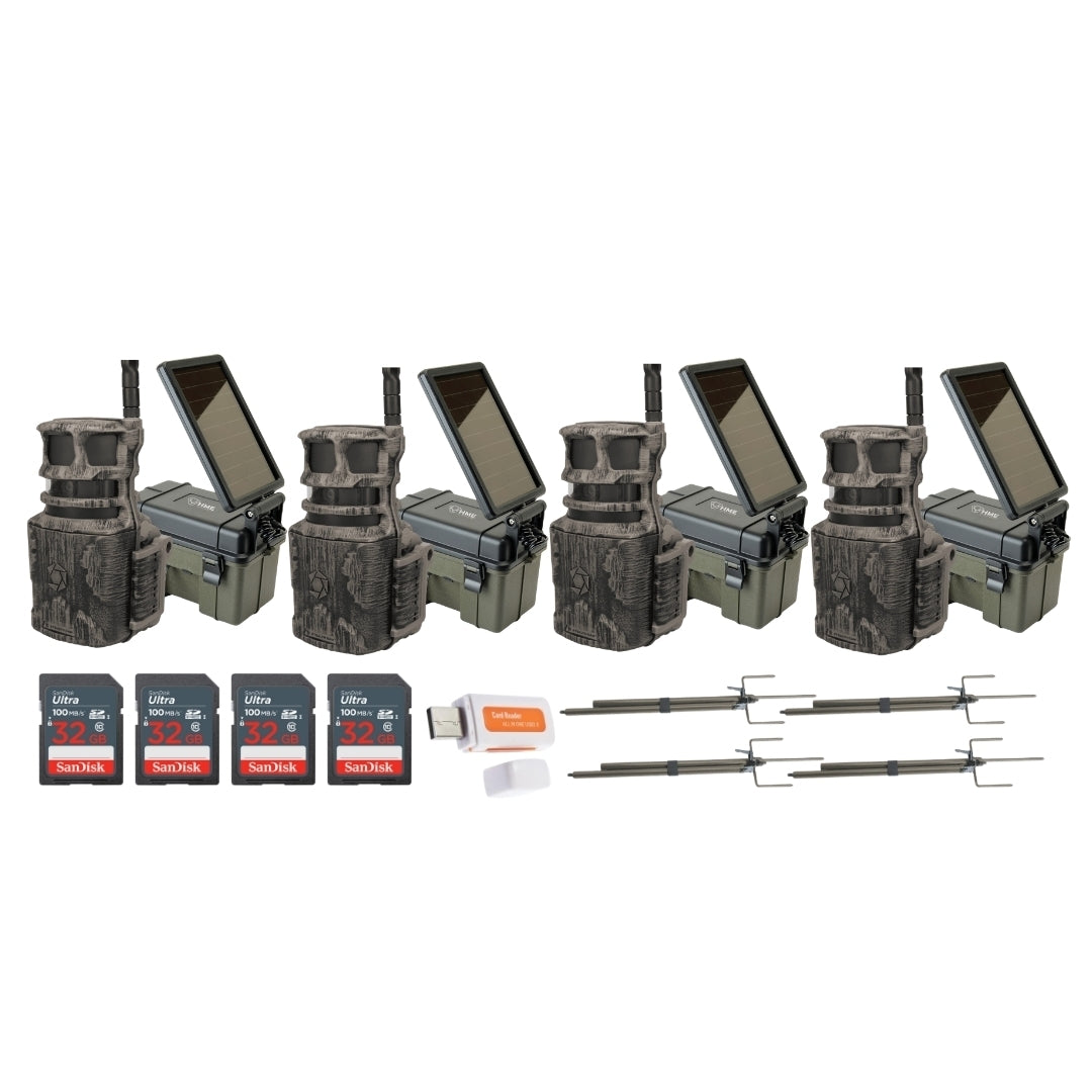 Stealth Cam Revolver 40MP Pro 360-Degree Cellular Trail Camera with Threaded Mount 4-Pack Bundle