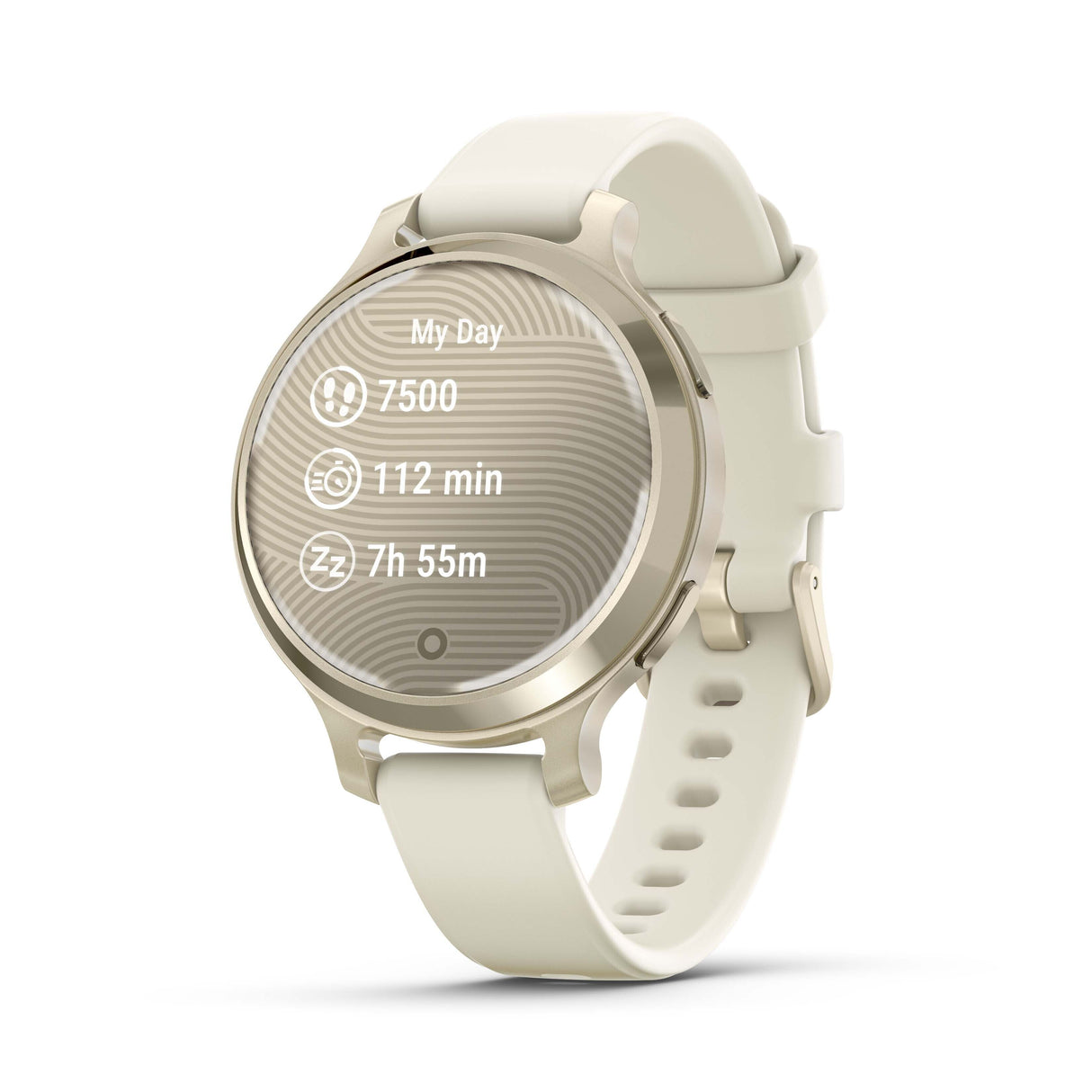 Garmin Lily 2 Active GPS Smartwatch (Lunar Gold, Bone Silicone Band)