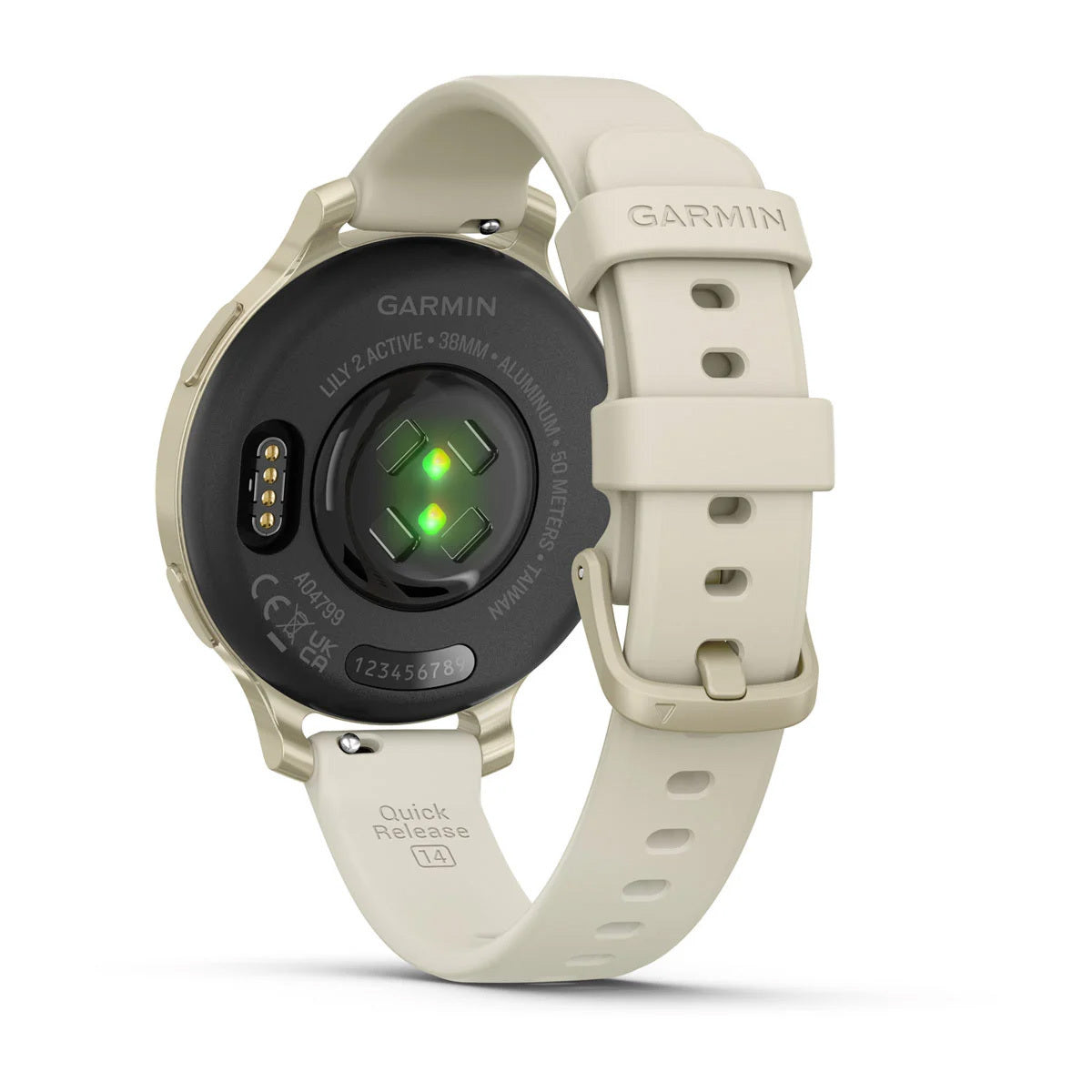 Garmin Lily 2 Active GPS Smartwatch (Lunar Gold, Bone Silicone Band)