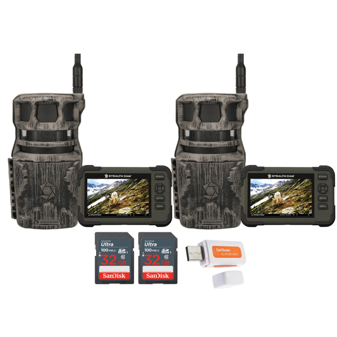 Stealth Cam Revolver 36MP 360-Degree Cellular Trail Camera with 1/4-Inch Mount (2-Pack) Bundle