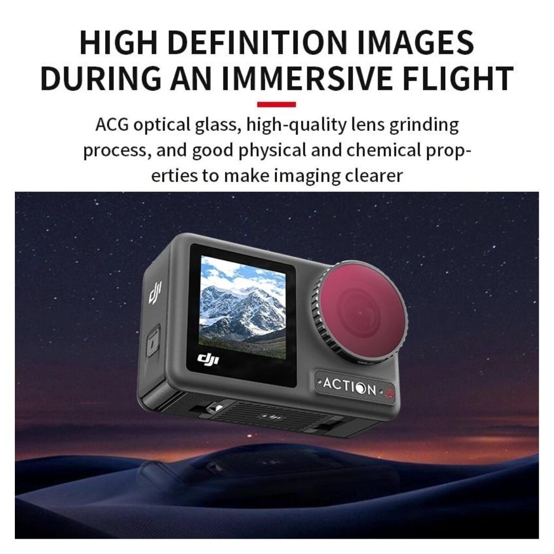 STARTRC 4-Pack Filter Set for DJI Action 5 Pro and 4 with HD Optical Glass (ND8, 16, 32, CPL)