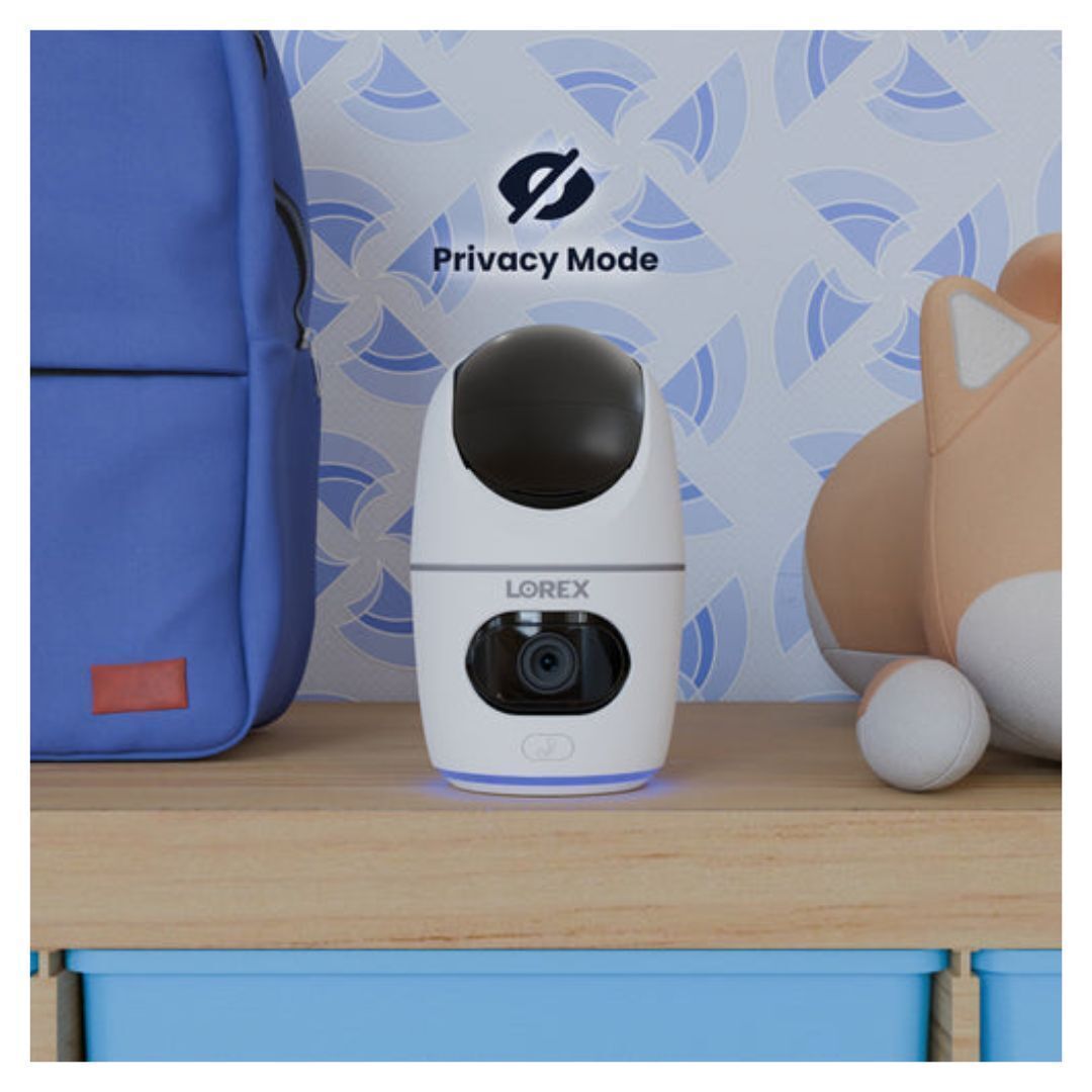 Lorex 2K Dual Lens Indoor Pan-Tilt 32GB Cloud-Enabled Wi-Fi Security Camera with IR Vision (White)