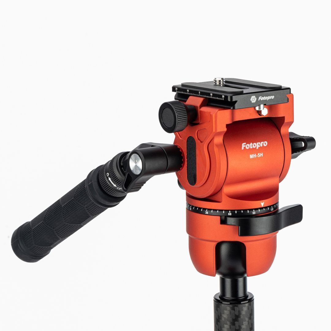 Fotopro X-Airfly Max Video Lightweight Design 2-In-1 Tripod with Flip Lock System (Orange)