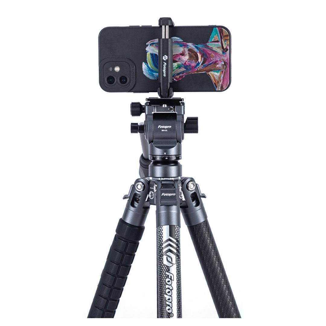 Fotopro X-Aircross 3 Lite Video Tripod with 3K Carbon Fiber Legs and Fast Locking System (Gray)