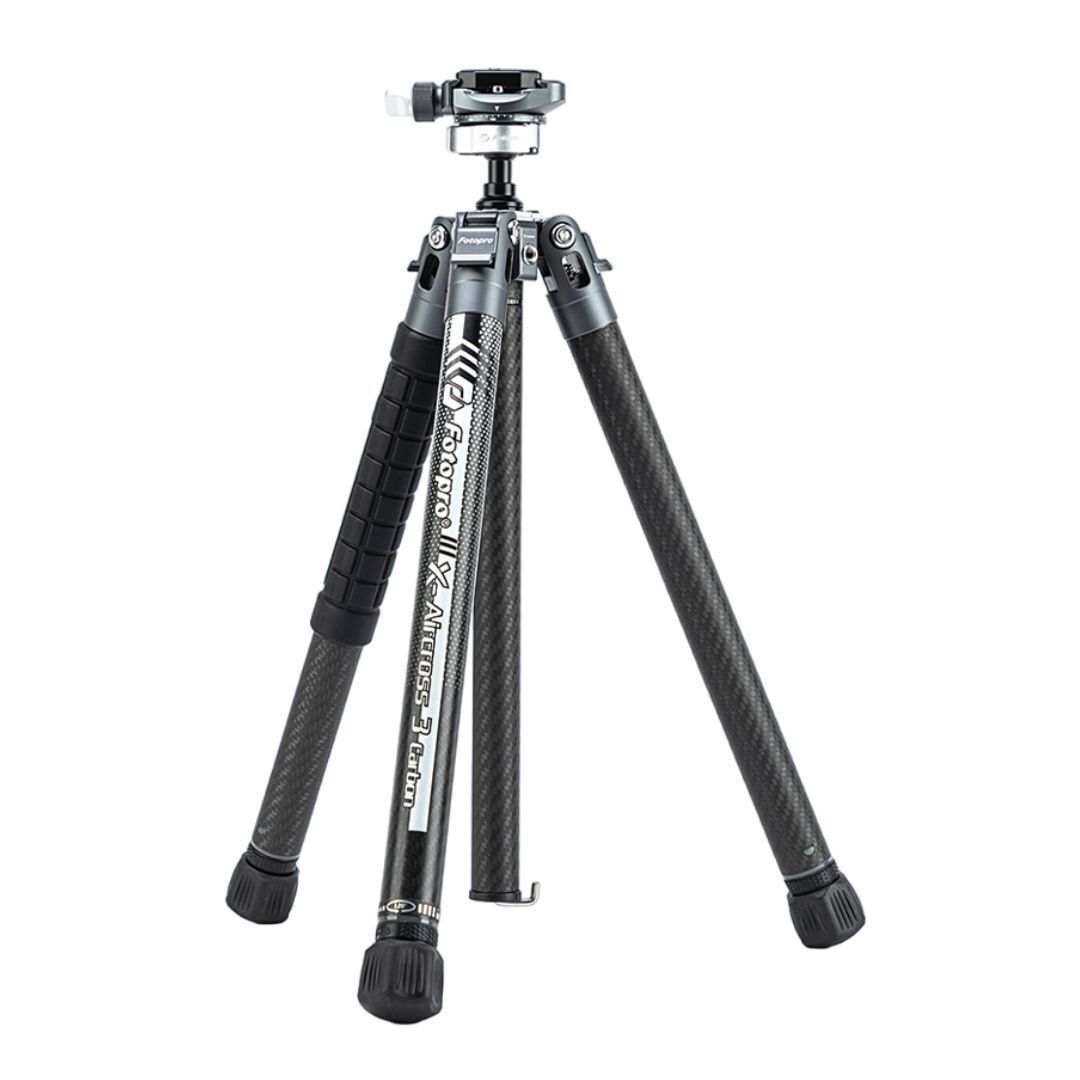 Fotopro X-Aircross 3 Lite Tripod with 3K Carbon Fiber Legs and Fast Locking System (Gray)