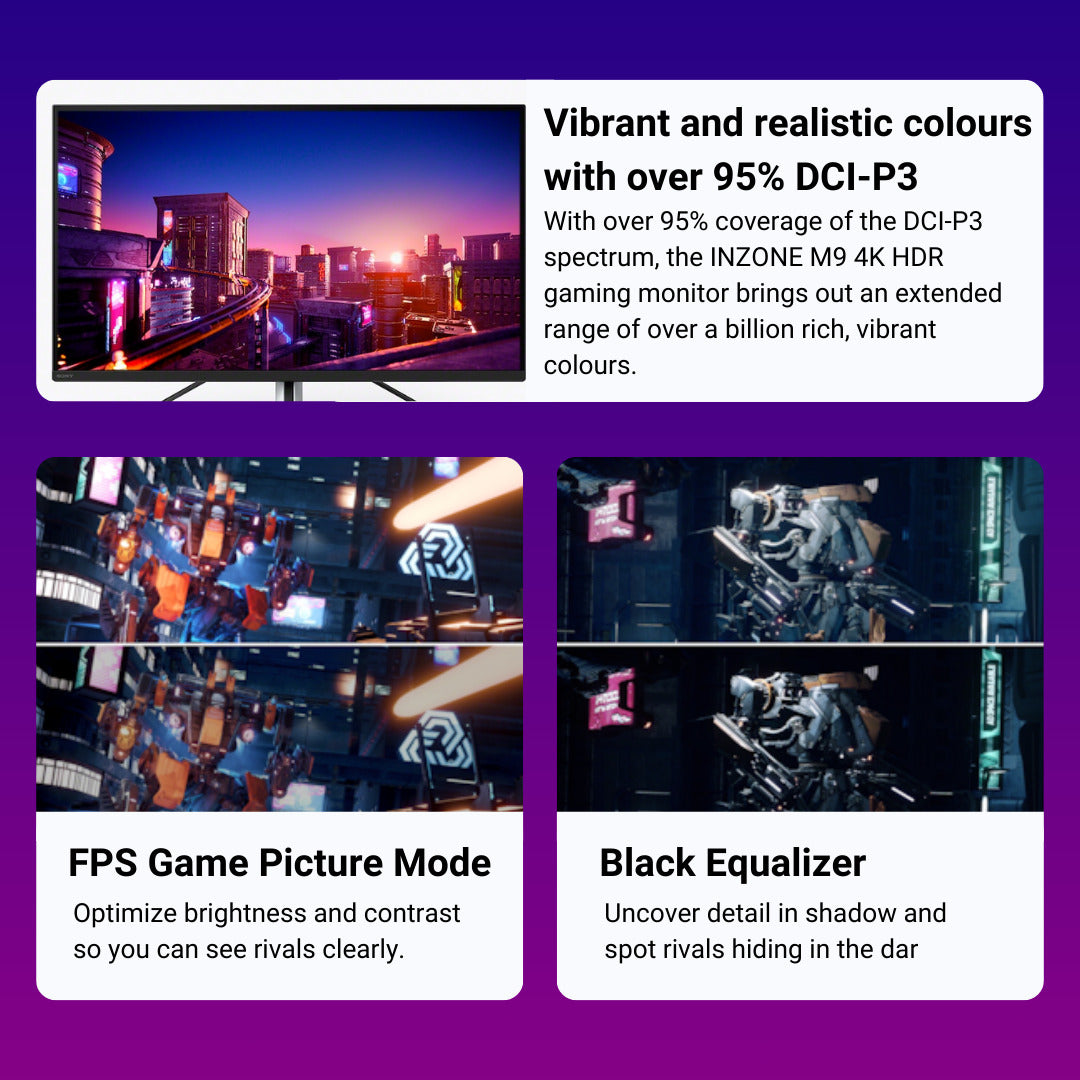 Sony SDM-U27M90 27-Inch INZONE M9 4K HDR 144Hz Gaming Monitor with Gaming Sony INZONE Earbuds Bundle