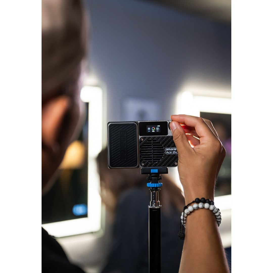 amaran Ace 25c RGBWW Full Color Compact LED Light with Ace Lock Quick-Release Mount (Silver)