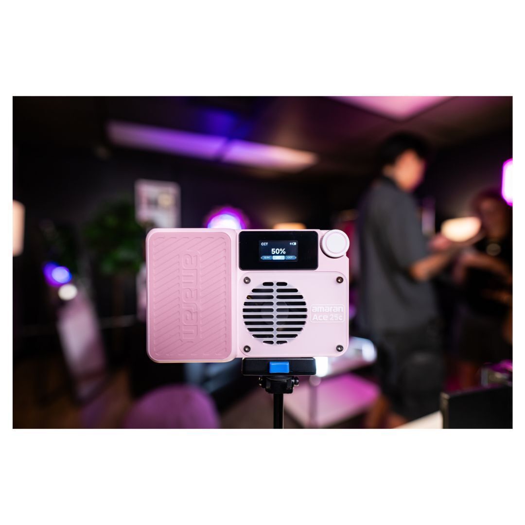 amaran Ace 25c Travel Ready Compact LED Light Creator Kit with Long-Lasting Battery (Pink)