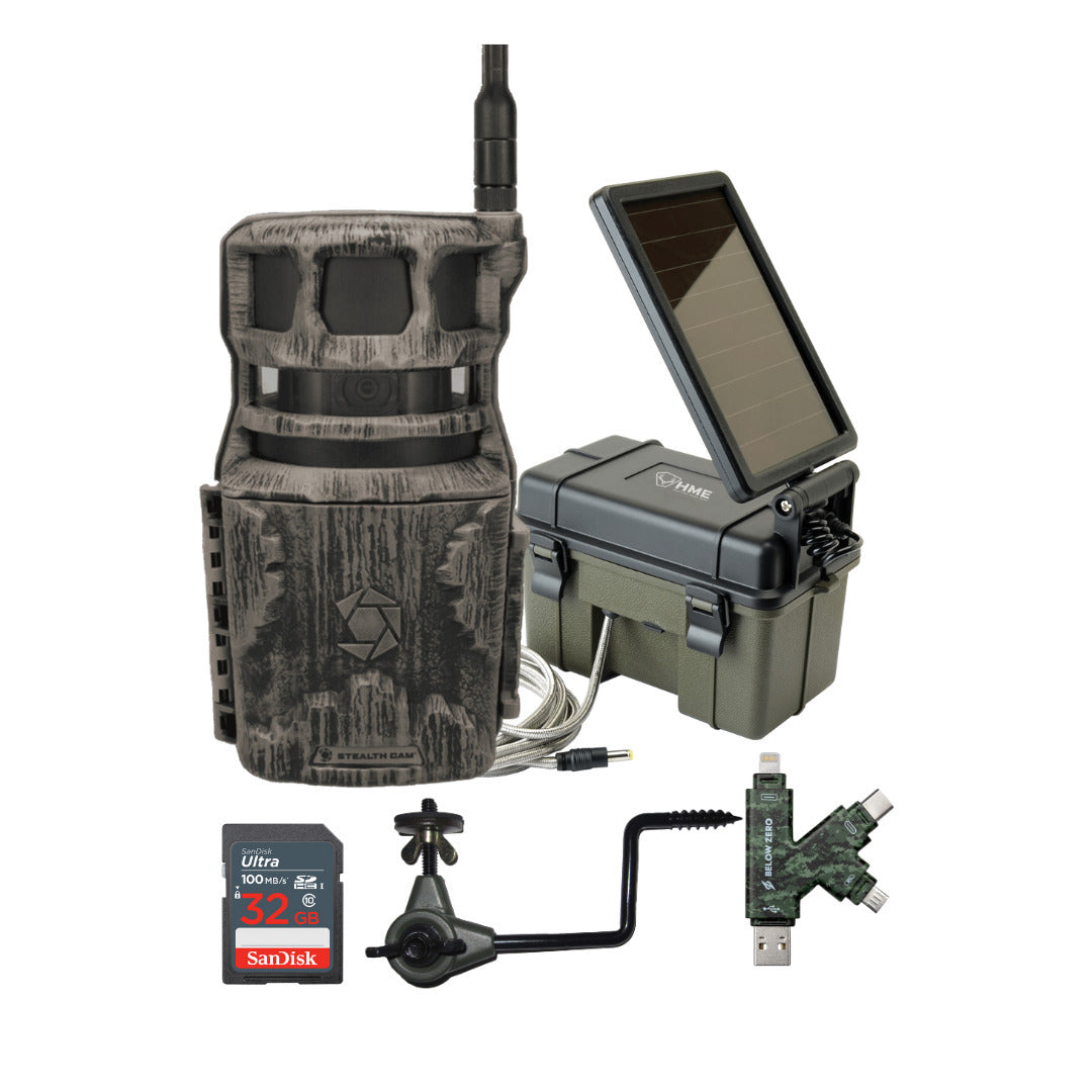 Stealth Cam Revolver 40MP Pro 360-Degree Cellular Trail Camera with 0.25-Inch Threaded Mount Bundle
