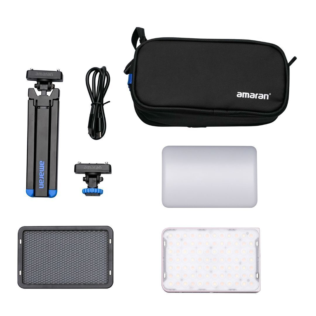 amaran Ace 25x Travel Ready Compact LED Light Creator Kit with Long-Lasting Battery (Pink)