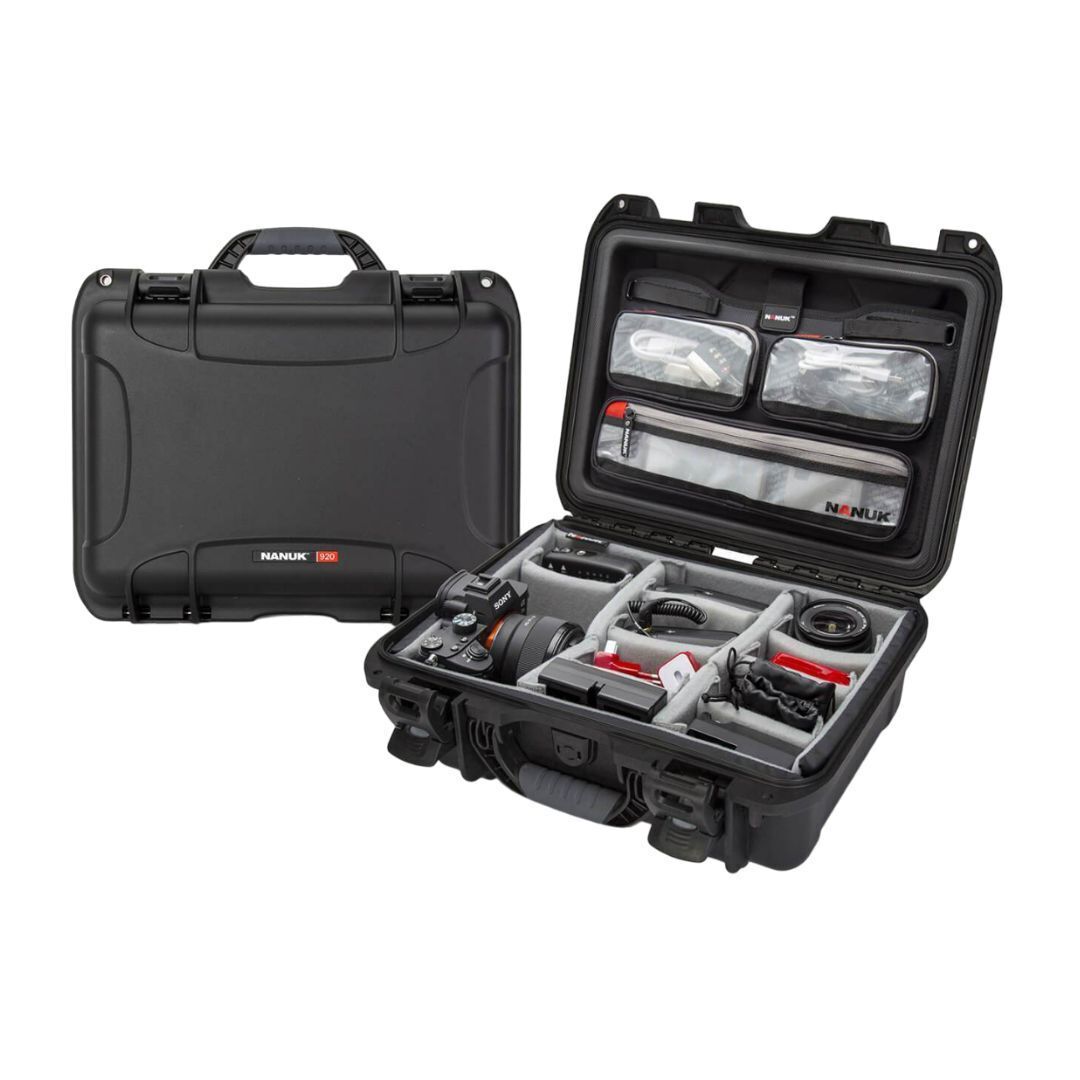 Nanuk 920 Pro Photo Kit Camera Case with Zippered and Anti-Tear Compartments (16 Liters, Black)