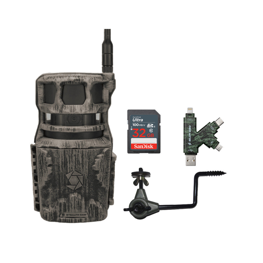 Stealth Cam Revolver 40MP Pro 360-Degree Cellular Trail Camera with 0.25-Inch Threaded Mount Bundle