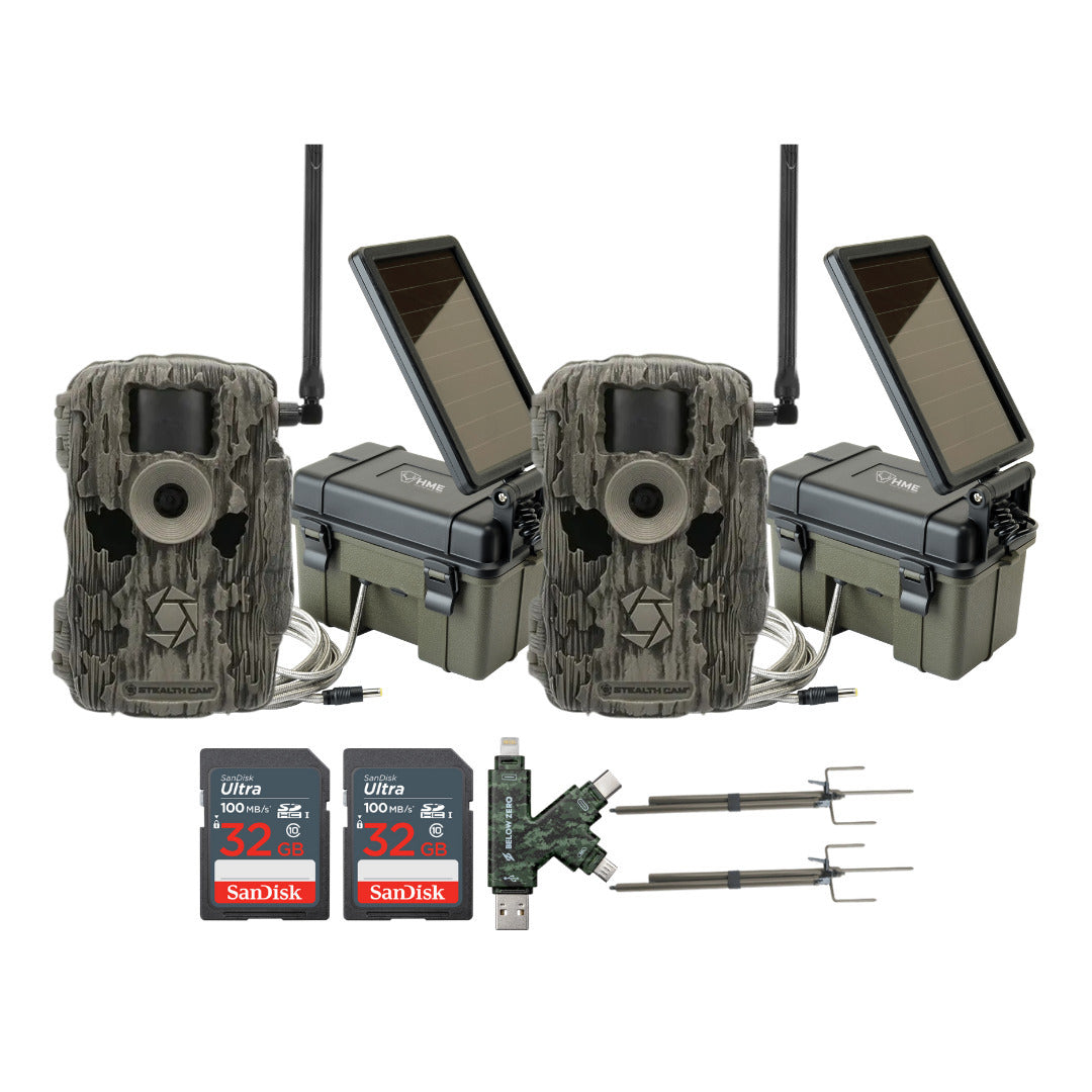 Stealth Cam 36MP Fusion Max Cellular Trail Camera with 80 Feet Detection Range (2-Pack) Bundle