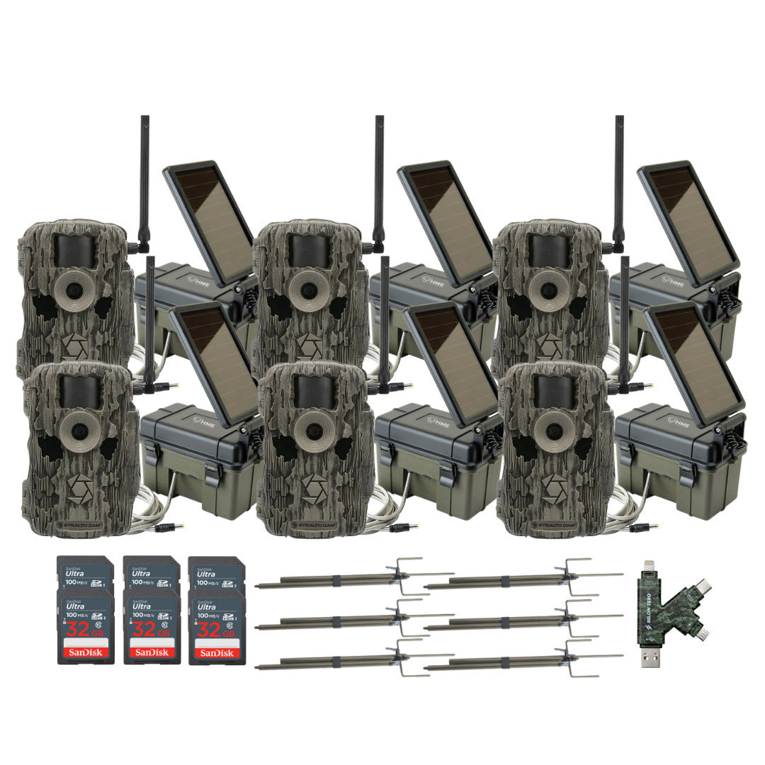 Stealth Cam 36MP Fusion Max Cellular Trail Camera with 80 Feet Detection Range (6-Pack) Bundle