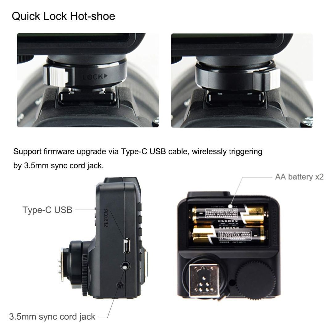 Godox X2 TTL Wireless Flash Trigger with 5 Group Setting Button for Olympus and Panasonic (Black)