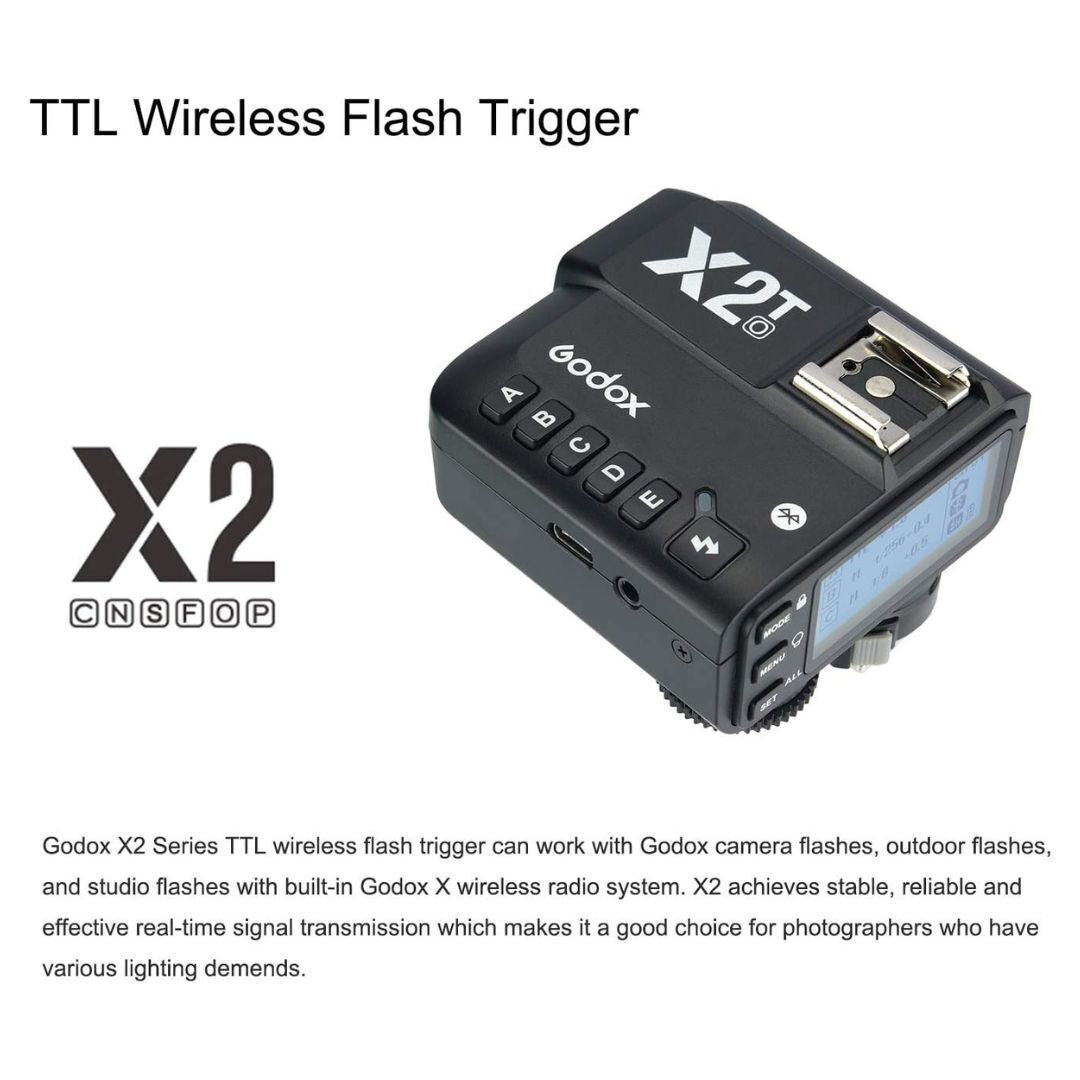 Godox X2 TTL Wireless Flash Trigger with 5 Group Setting Button for Olympus and Panasonic (Black)