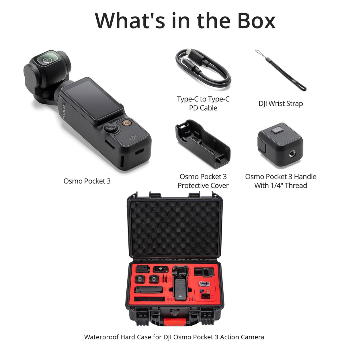 DJI Osmo Pocket 3 with Hard Carry Case for DJI Pocket 3 Bundle