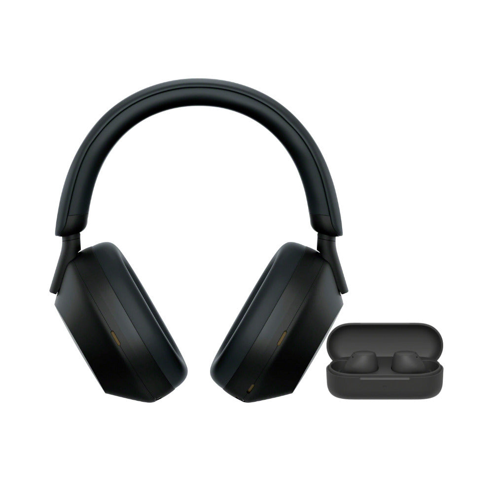 Sony WH-1000XM5 Wireless Noise Canceling Over-Ear Headphones (Black) with Sony Earbuds Bundle