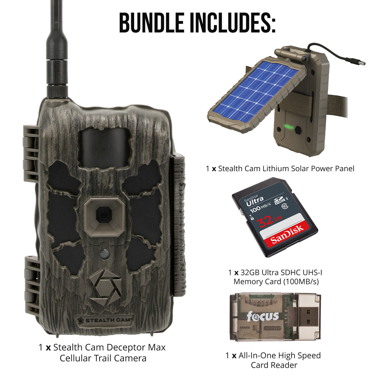 Stealth Cam 40MP Deceptor Max Cellular Trail Camera with 0.4-Second Trigger Speed (2-Pack) Bundle