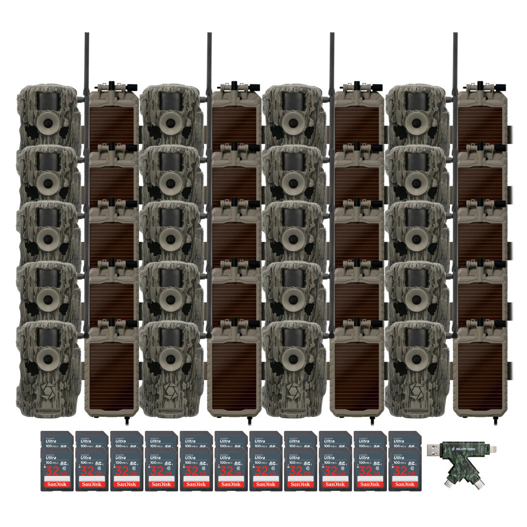 Stealth Cam Fusion MAX Dual Sim 36MP Trail Camera (2-Pack) x 10 with Battery (20-Pack) Bundle