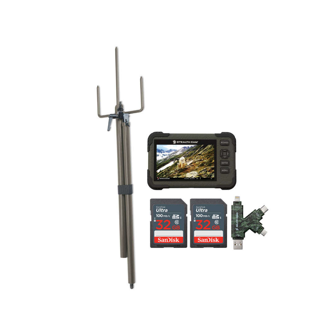 Stealth Cam SD Card Reader and Viewer with 4.3-Inch LCD Touchscreen and Touch Detection Bundle