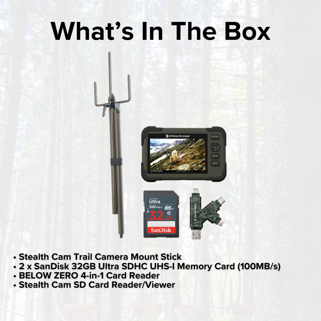 Stealth Cam SD Card Reader and Viewer with 4.3-Inch LCD Touchscreen and Touch Detection Bundle