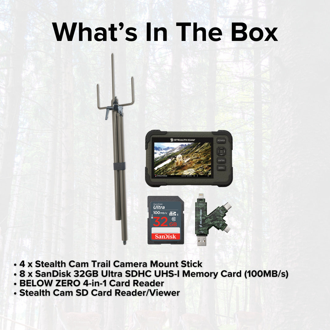 Stealth Cam SD Card Reader and Viewer with 4.3-Inch Touchscreen and Touch Detection (4-Pack) Bundle