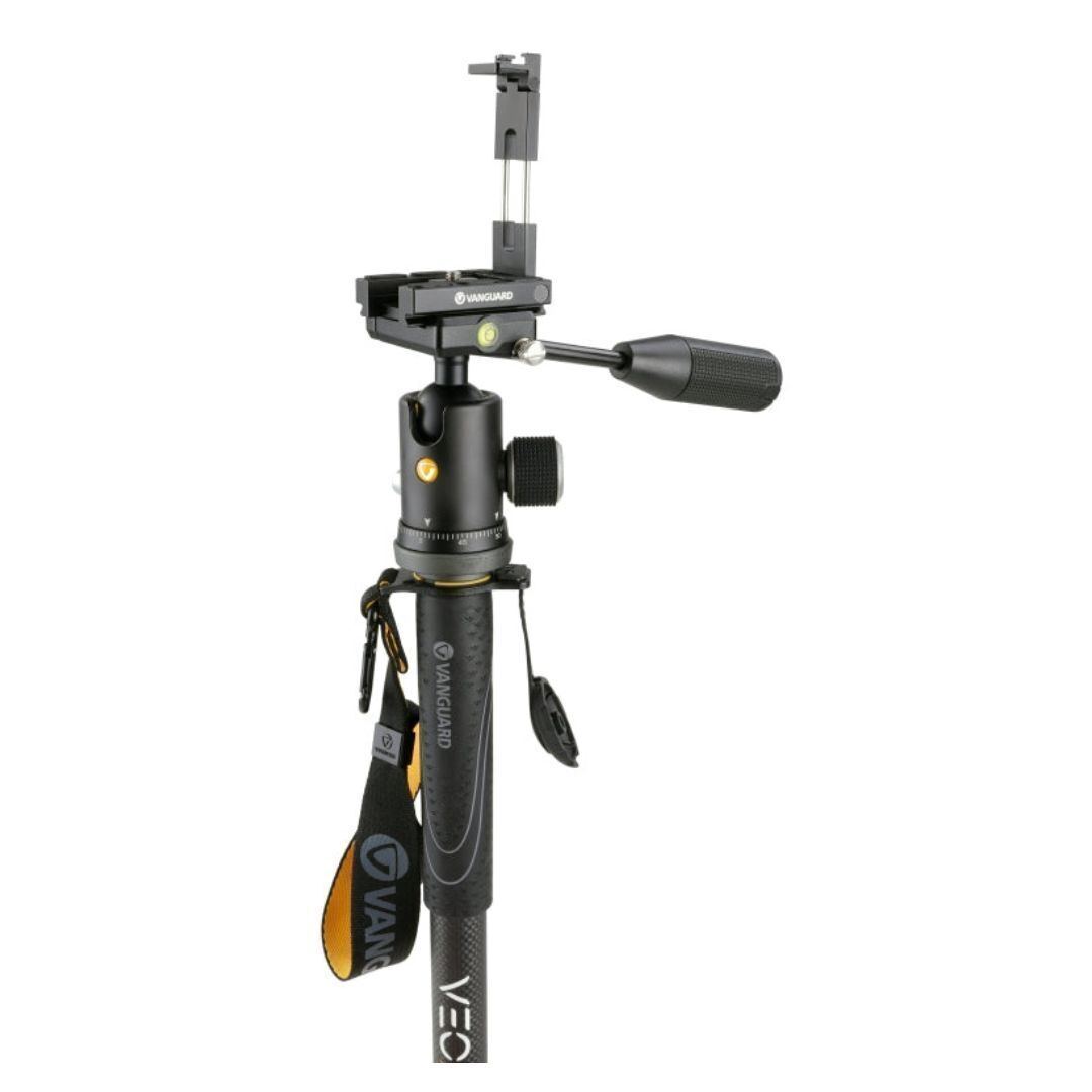 Vanguard Tri-Stand Feet Carbon Fiber Monopod and Ball Head with Smartphone Holder (Black and Gray)